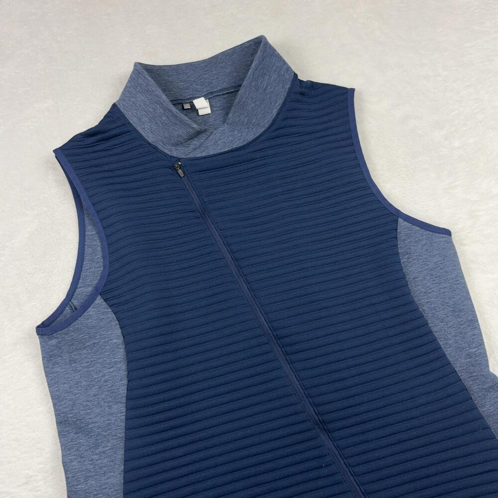 Under Armour Vest XL Blue Quilted ColdGear Full Zip Collared Padded Womens
